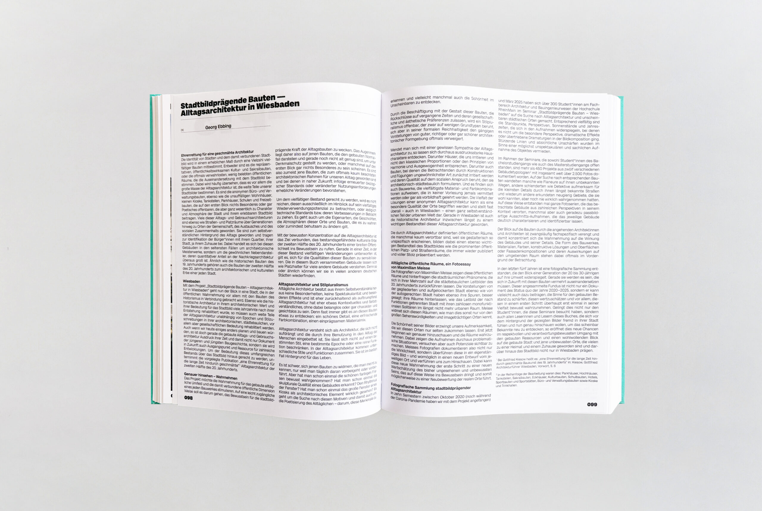 Stadtbildprägende Bauten – Alltagsarchitektur in Wiesbaden, Georg Ebbing Text